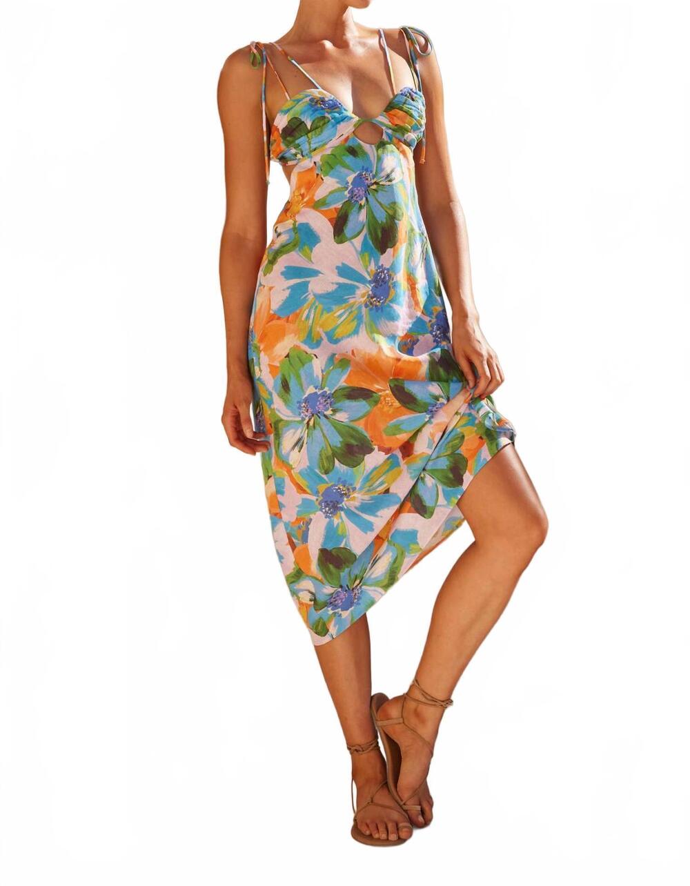 NEW AQUARI celeste dress in multi